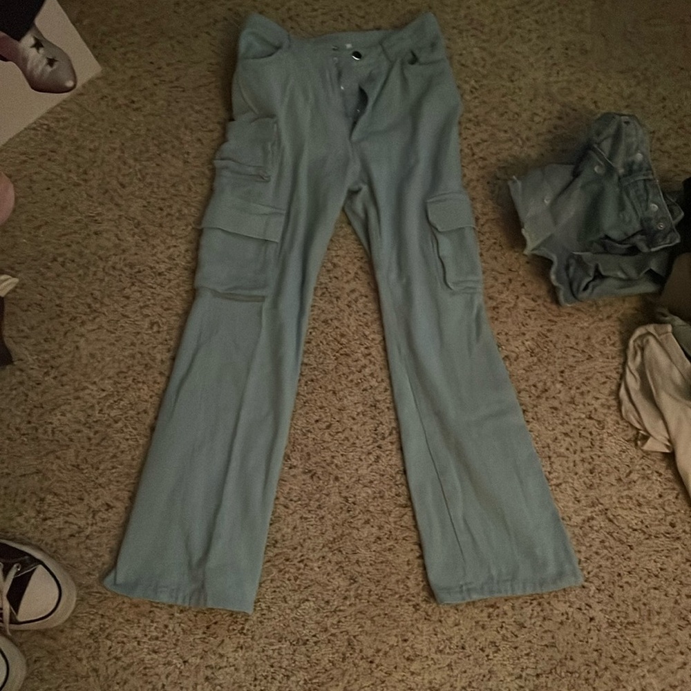 Light blue cargo jeans
